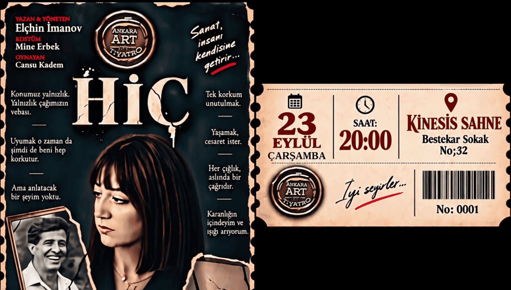 HİÇ, 23 Eylül 2026, Kinesis Stage & Art Space, Ankara konser afişi