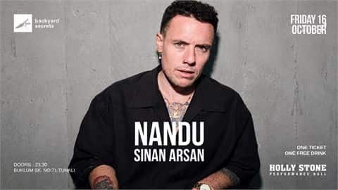 Nandu & Sinan Arsan @ backyard secrets, 16 Ekim 2026, Backyard Secrets, Ankara konser afişi
