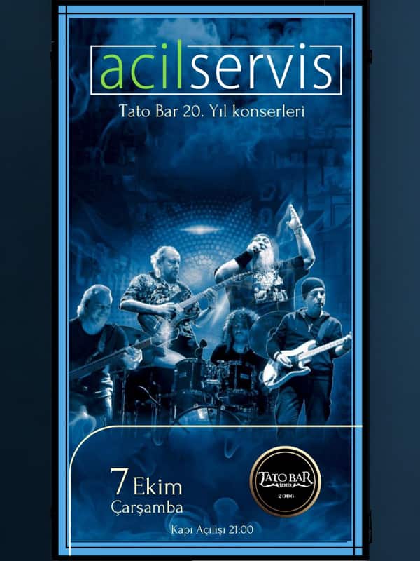 Acil Servis Konseri, 7 Ekim 2026, Tato Bar İzmir, İzmir konser afişi