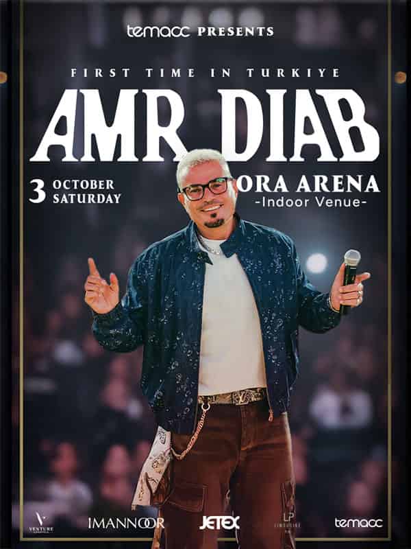 Amr Diab, 3 Ekim 2026, Ora Arena, İstanbul konser afişi