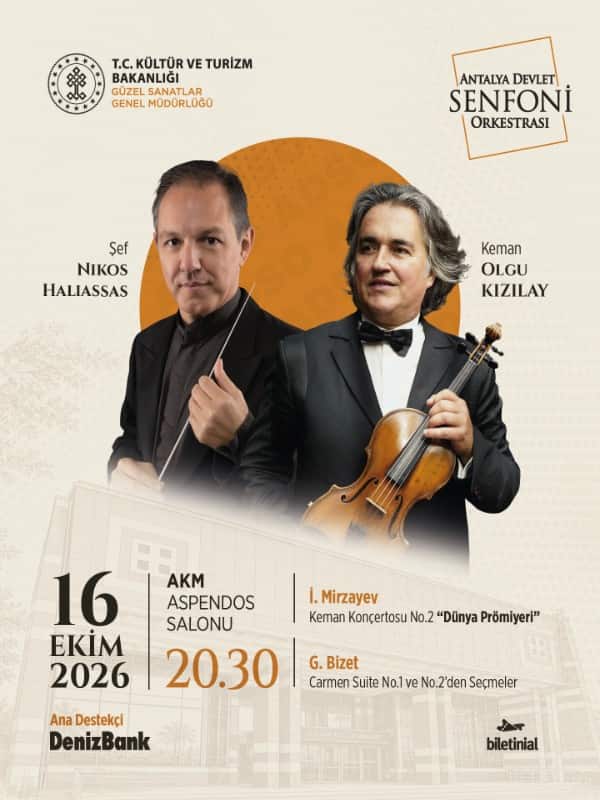 Dünya Prömiyeri (İlk Seslendiriliş): Mirzayev 2. Keman Konçertosu & Carmen | Antalya Devlet Senfoni Orkestrası – DenizBank