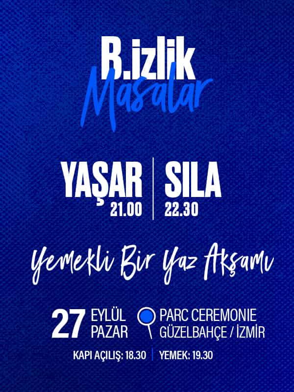 B.İzlik Masalar - Yaşar & Sıla, 27 Eylül 2026, Parc Ceremonie Güzelbahçe, İzmir konser afişi