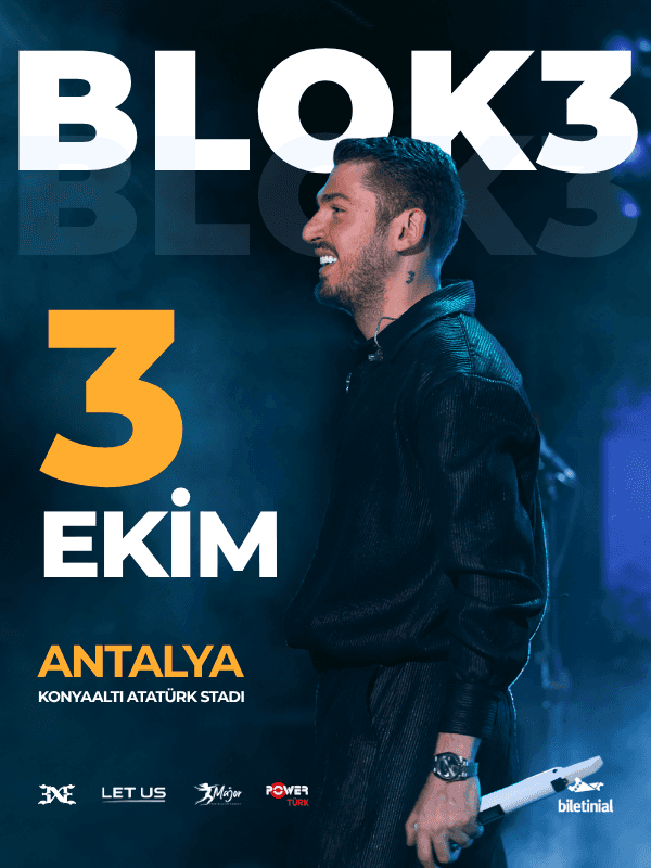 BLOK3 | On Stage Antalya 2026, 3 Ekim 2026, Konyaaltı Atatürk Stadyumu, Antalya konser afişi