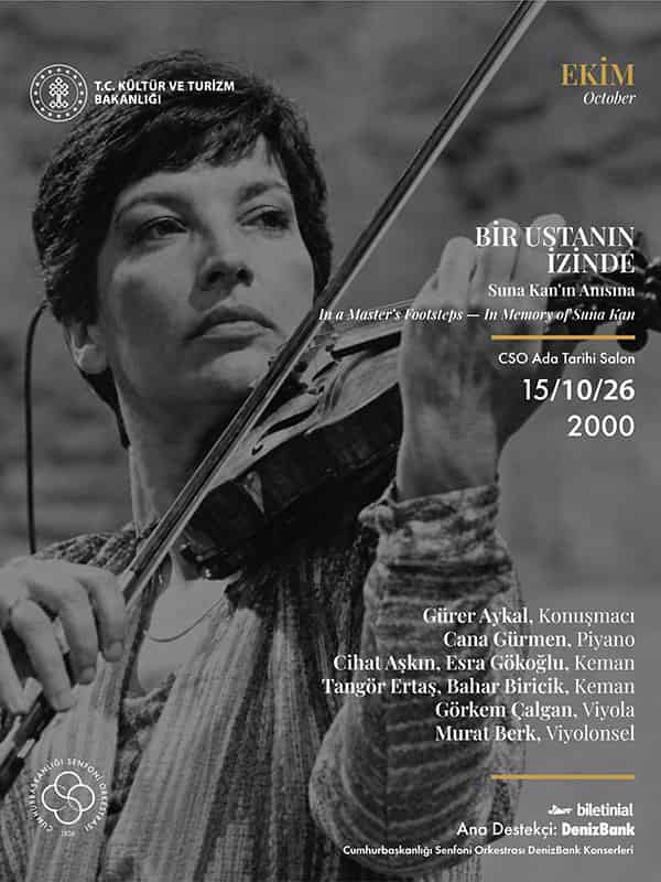 Cumhurbaşkanlığı Senfoni Orkestrası - Bir Ustanın İzinde, 15 Ekim 2026, CSO ADA ANKARA Tarihi Salon, Ankara konser afişi