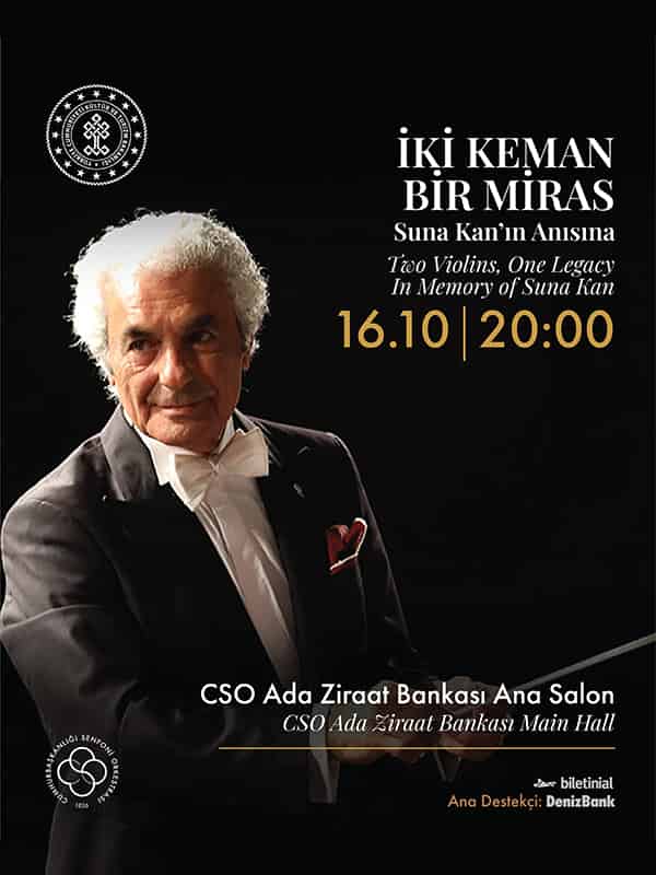 Cumhurbaşkanlığı Senfoni Orkestrası "İki Keman Bir Miras", 16 Ekim 2026, CSO ADA ANKARA Ziraat Bankası Ana Salon, Ankara
