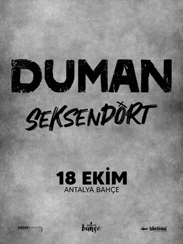 Duman & Seksendört, 18 Ekim 2026, Antalya Bahçe, Antalya konser afişi