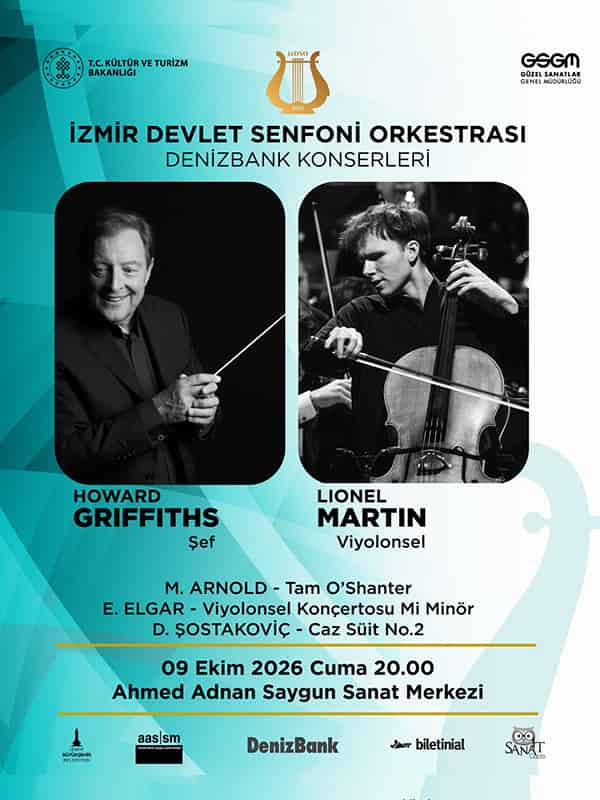 İzmir Devlet Senfoni Orkestrası DenizBank Konserleri - 9 Ekim Konseri, 9 Ekim 2026, Ahmed Adnan Saygun Sanat Merkezi, İzmir