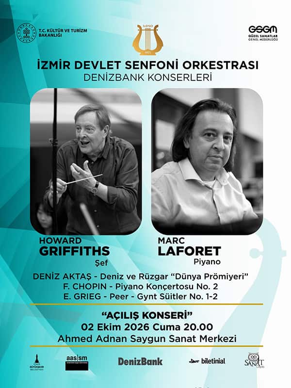 İzmir Devlet Senfoni Orkestrası DenizBank Konserleri - Açılış Konseri, 2 Ekim 2026, Ahmed Adnan Saygun Sanat Merkezi, İzmir
