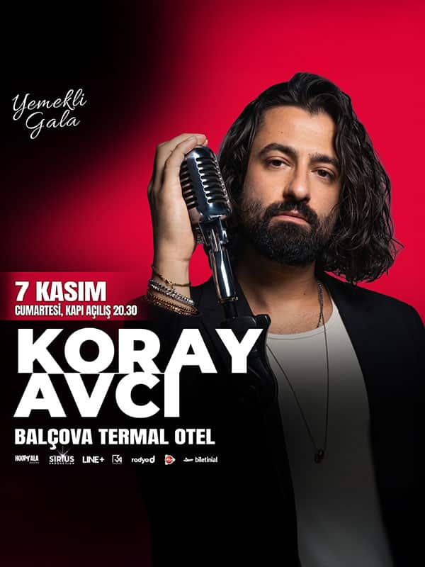 Koray Avcı Yemekli Gala Konseri, 7 Kasım 2026, Balçova Termal Otel, İzmir konser afişi