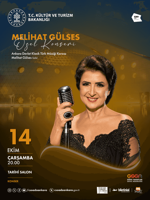 Melihat Gülses Özel Konseri - Geçmişten Günümüze Gönül Şarkıları, 14 Ekim 2026, CSO ADA ANKARA Tarihi Salon, Ankara konser