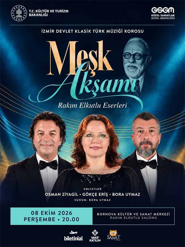 Meşk Akşamı - İzmir Devlet Klasik Türk Müziği Korosu, 8 Ekim 2026, BKSM Rakım Elkutlu Salonu, İzmir konser afişi