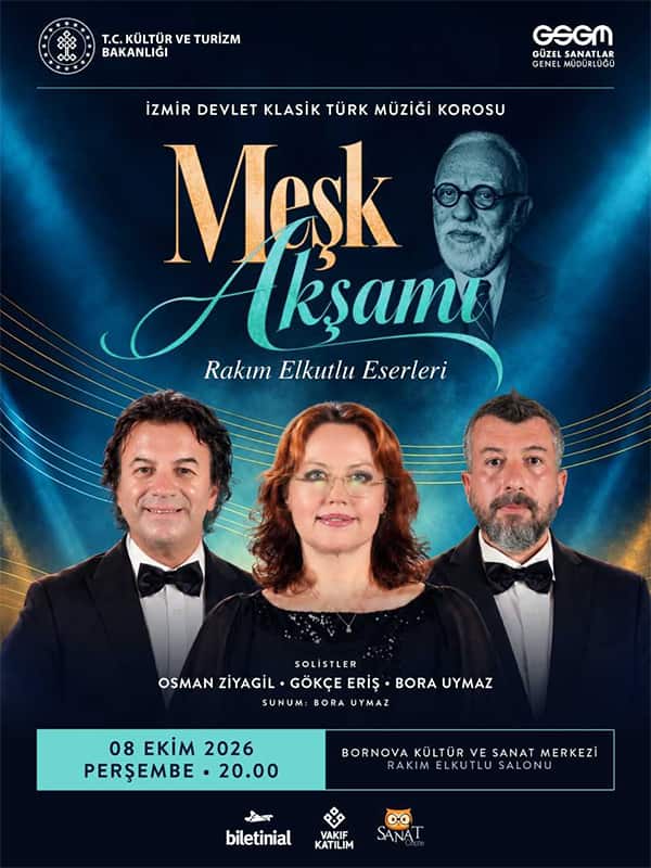 Meşk Akşamı - İzmir Devlet Klasik Türk Müziği Korosu, 8 Ekim 2026, BKSM Rakım Elkutlu Salonu, İzmir konser afişi