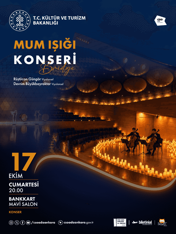 Mum Işığı Konseri Bridge, 17 Ekim 2026, CSO ADA ANKARA Bankkart Mavi Salon, Ankara konser afişi