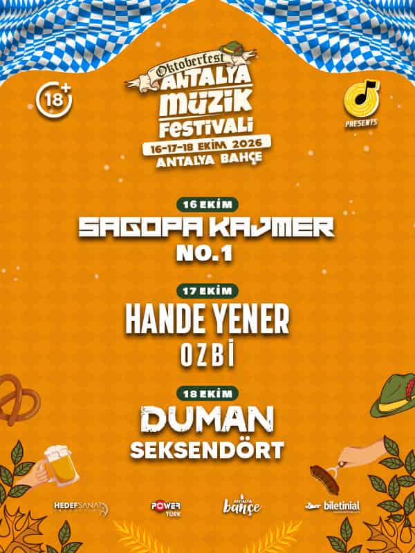 Oktoberfest X Antalya Müzik Festivali, 16 Ekim 2026, Antalya Bahçe, Antalya konser afişi