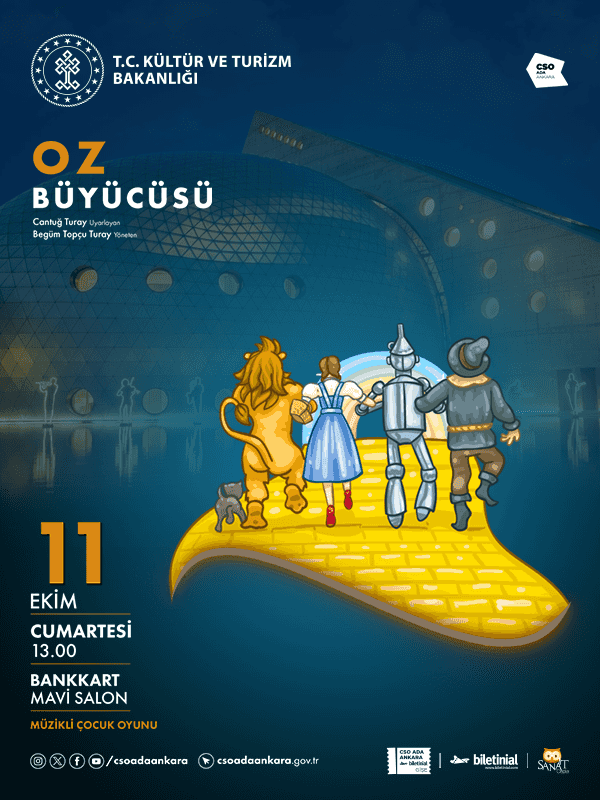 Oz Büyücüsü, 11 Ekim 2026, CSO ADA ANKARA Bankkart Mavi Salon, Ankara konser afişi