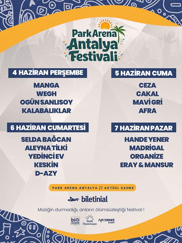 Park Arena Antalya Festivali afişi