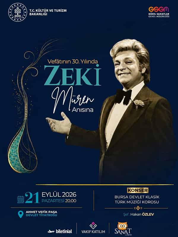 Vefatının 30. Yılında Zeki Müren Anısına - Bursa Devlet Klasik Türk Müziği Korosu afişi