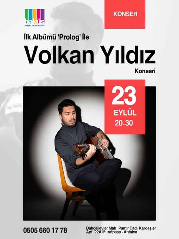 Volkan Yıldız Konseri, 23 Ekim 2026, Baküs Sahne, Antalya konser afişi