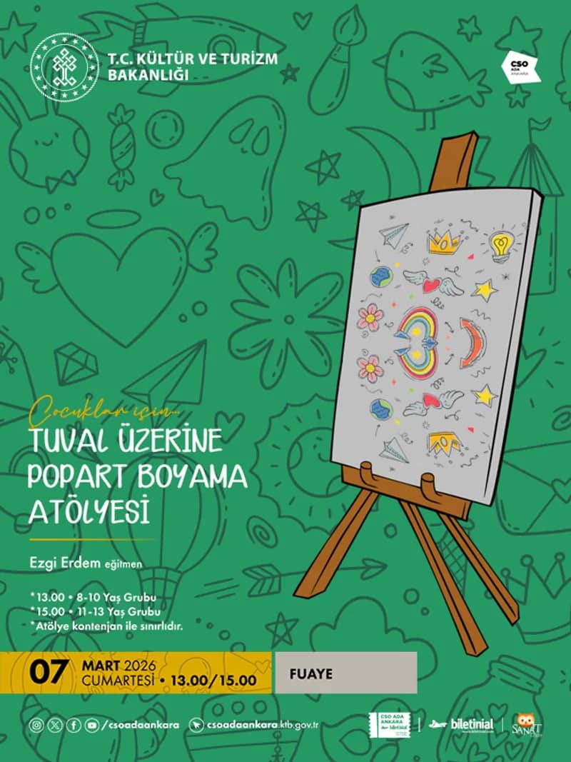 Çocuklar İçin Tuval Üzerine Popart Boyama