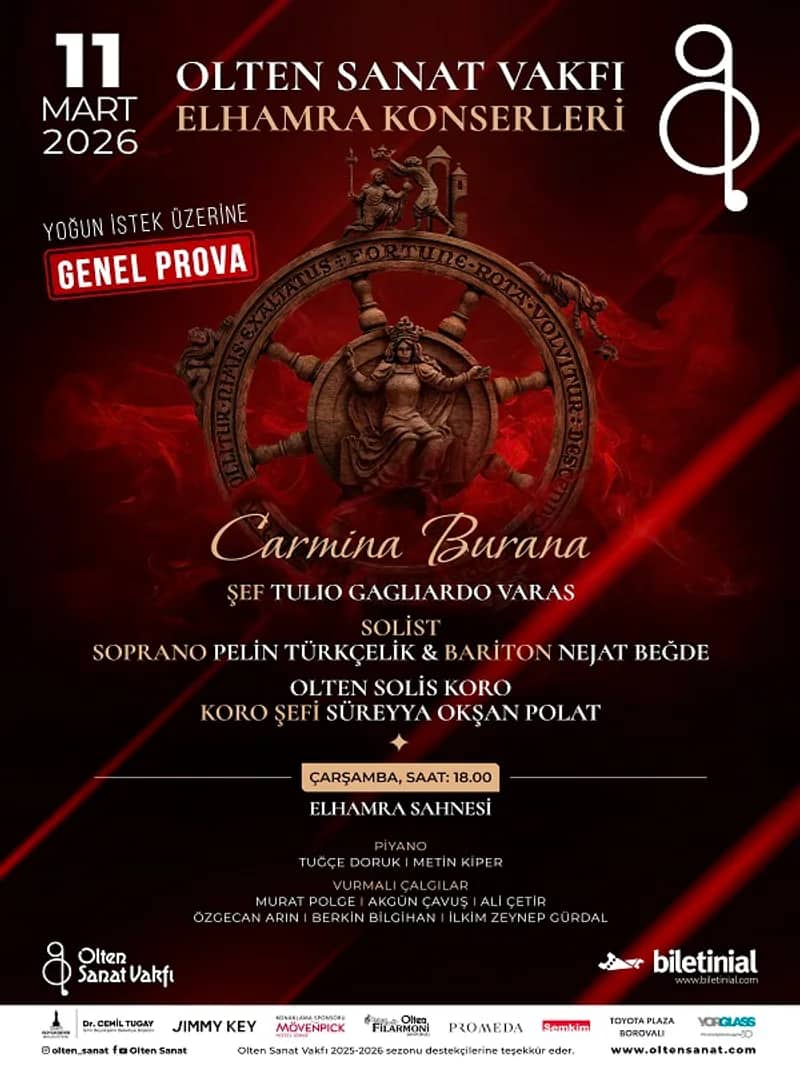 Olten Sanat ile Carmina Burana Orijinal Versiyon - İki Piyano, Vurmalı Çalgılar ve Koro ile