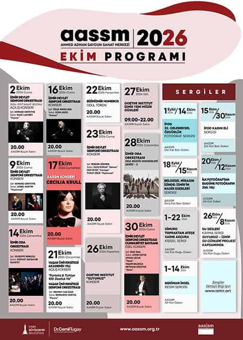 Goethe Institut “Suyumuz” Konseri, 26 Ekim 2026, AASSM Küçük Salon, İzmir konser afişi