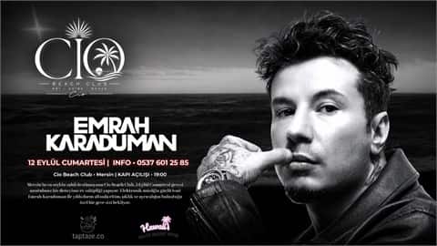 EMRAH KARADUMAN İLE YAZA VEDA PARTİSİ, 12 Eylül 2026, Cio Beach Club, Mersin konser afişi