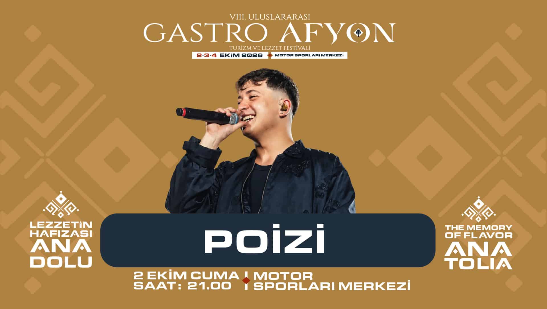 GastroAfyon Poizi Konseri, 2 Ekim 2026, Afyon Motor Sporları Merkezi, Afyonkarahisar konser afişi