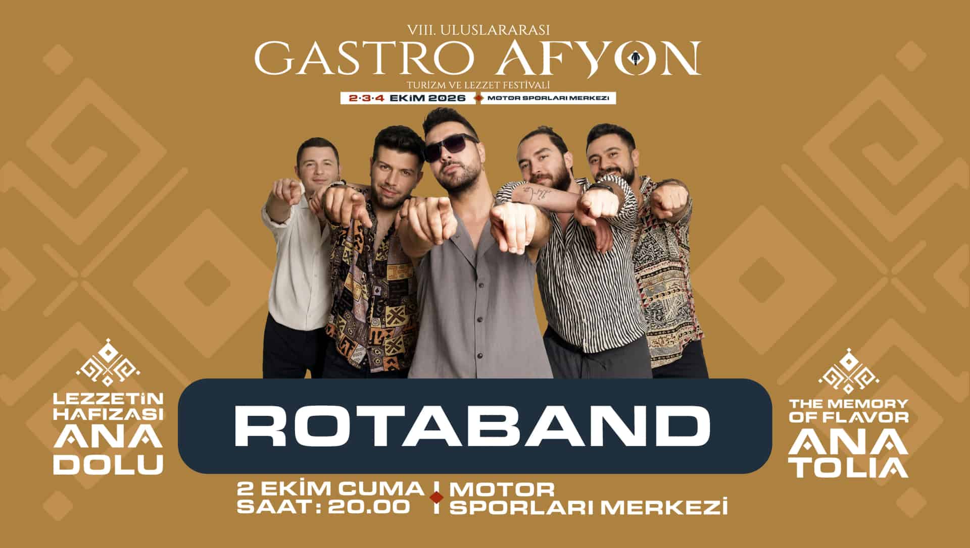 GastroAfyon Rotaband Konseri, 2 Ekim 2026, Afyon Motor Sporları Merkezi, Afyonkarahisar konser afişi