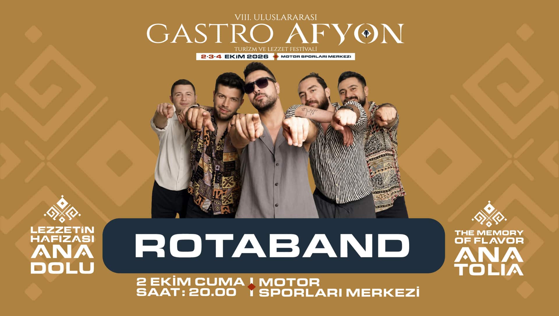 GastroAfyon Rotaband Konseri, 2 Ekim 2026, Afyon Motor Sporları Merkezi, Afyonkarahisar konser afişi