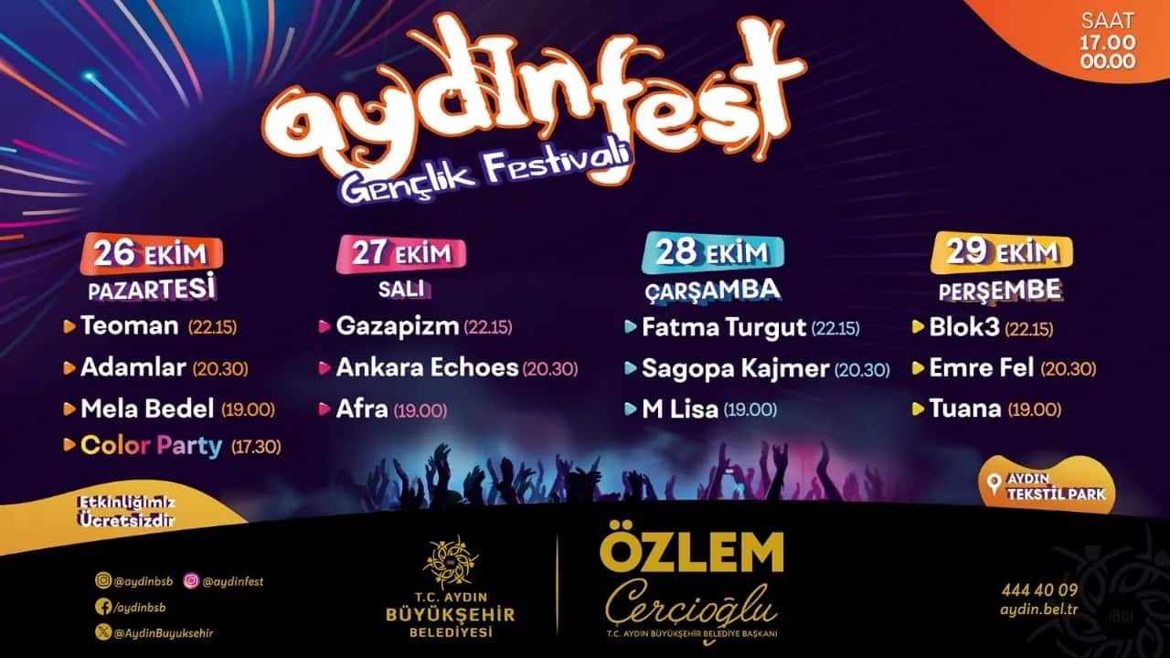 Afra Aydınfest Konseri, 27 Ekim 2026, Aydın Tekstil Park, Aydın konser afişi