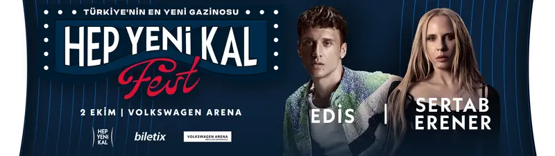 Hep Yeni Kal Fest: Edis - Sertab Erener, 2 Ekim 2026, Volkswagen Arena, İstanbul konser afişi
