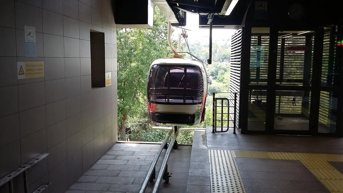 Maçka ile Taşkışla arasındaki teleferik, Taksim rotasının eğlenceli kısmı; dönüşte çalışma saatini kontrol edin.