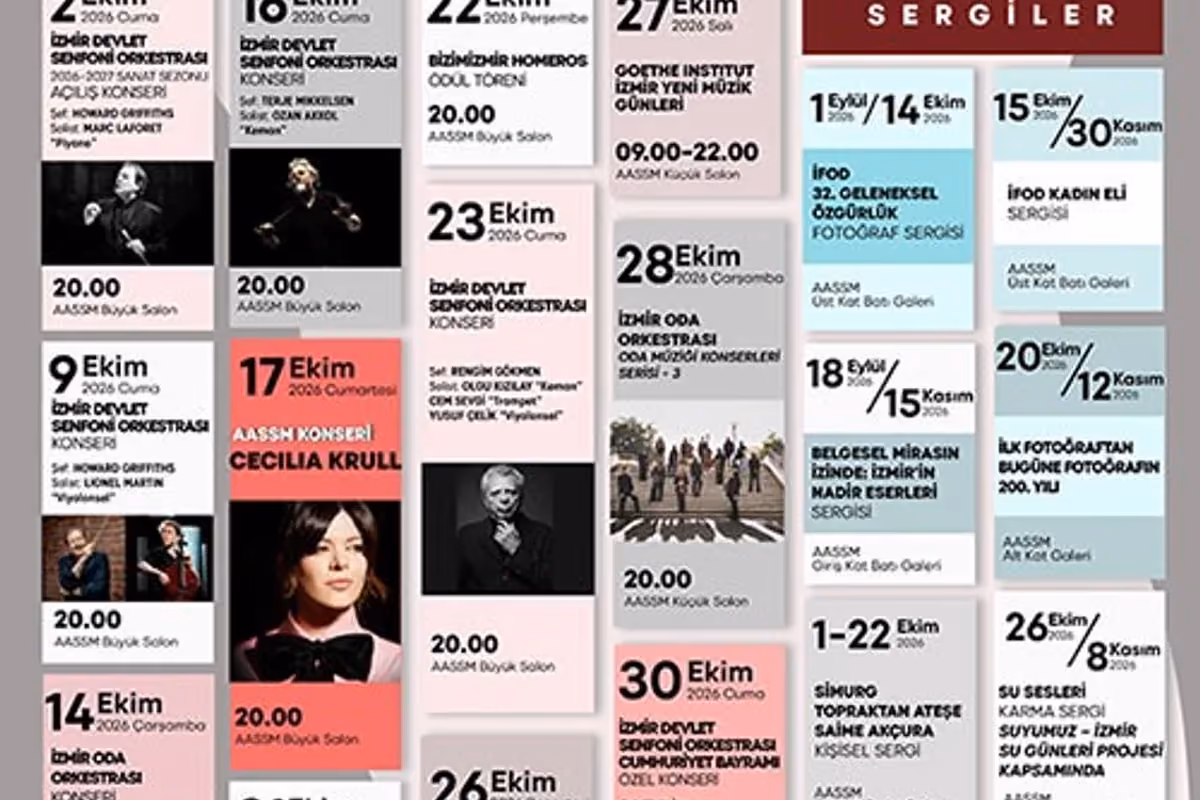 Yaşar Üniversitesi Akademik Yıl Açılış Konseri “Portekiz & Türkiye 100. Dosluk Yılı”, 21 Ekim 2026, AASSM Büyük Salon, İzmir